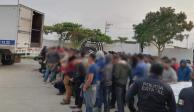 El grupo de 158 migrantes con procedencia de Guatemala y El Salvador.