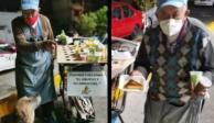 El puesto del abuelito tiene la leyenda “postres y gelatinas ‘El Abuelo y su Amigo Fiel‘”, lo que ganó el corazón de los usuarios