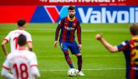 Una acción del duelo entre Sevilla y Barcelona de LaLiga de España