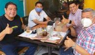 Félix Salgado se reunió con Salomón Jara y  Marcial Rodríguez en Acapulco, ayer.