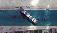 El buque portacontenedores varado en el Canal de Suez desde el martes ya fue reflotado.