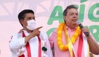 El candidato de la alianza PRI- PRD Mario Moreno Arcos por Guerrero estuvo acompañado en el evento por&nbsp;el ex gobernador Ángel Aguirre Rivero.