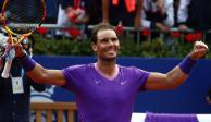 Rafael Nadal festeja tras vencer a su compatriota Pablo Carreño Busta en semifinales en Barcelona