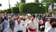 Nuncio Franco Coppola en su visita a Aguililla, Michoacán