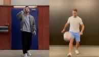 Javier "Chicharito" Hernández y Lionel Messi dieron muestras de su técnica en el #PepsiChallenge.
