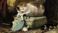 Obra que forma parte de la muestra "Gatos en la historia del arte".