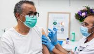El director general de la Organización Mundial de la Salud (OMS), Tedros Adhanom Ghebreyesus,, se vacunó contra COVID-19.