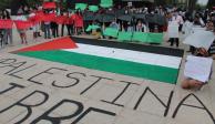Cerca de 50 personas se reunieron en el Monumento a la Revolución para pedir que cese la violencia en Palestina