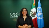 Irma Eréndira Sandoval, titular de la Secretaría de la Función Pública.