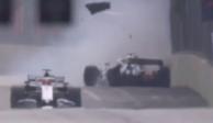 Lance Stroll protagonizó un brutal y aparatoso accidente en el GP de Azerbaiyán de la F1