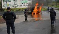 Comuneros quemaron una camioneta en Nahuatzen, Michoacán, en rechazo a la instalación de casillas.