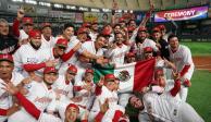 Jugadores de la Selección Mexicana de Beisbol, que ahora será dirigida por Benjamín Gil, después de lograr su pase a Tokio a finales de 2019.