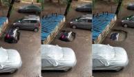 A través de redes sociales, se compartió un video donde se muestra el momento exacto en que un socavón se "traga" un auto en Mumbar, Inida.