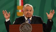 El Presidente López Obrador en conferencia matutina, este lunes.