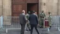 Carlos Slim a su llegada a Palacio Nacional.