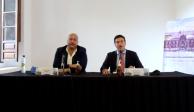 En conferencia de prensa, el gobernador de Jalisco, Enrique Alfaro y el gobernador electo de Nuevo León, Samuel García.