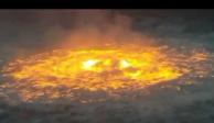La imagen muestra el "ojo de fuego”, producto de un incendio en el Golfo de México