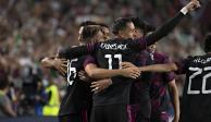 Jugadores de México festejan un gol en el amistoso contra Nigeria el pasado 3 de julio.