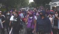 Feministas protestan en los juzgados de la colonia Doctores