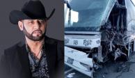 Pancho Barraza y sus músicos se accidentan en la carretera, su camión quedó destruido