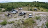 Ejército, FGE y CNB realizan labores de búsqueda en Tamaulipas, el miércoles.