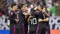 Jugadores de México celebran un gol contra Canadá en las semifinales de la Copa Oro el pasado jueves.