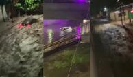 Autos varados y arrastrados por lluvias en Coahuila y Durango.
