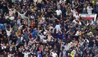 Fanáticos del Leeds durante el partido ante el Manchester United