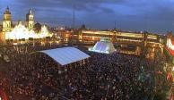 Así lució la plancha del Zócalo la noche del estreno del espectáculo "Memoria Luminosa".