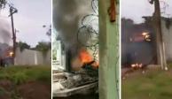 Captura de video de ataques contra base de la Sedena en Aguililla, Michoacán