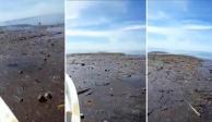 Capturas de video del lugar donde fue localizado el cuerpo de uno de los seis pescadores desaparecidos en las costas de Acapulco, Guerrero.
