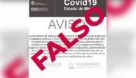 La Secretaría de Salud compartió la imagen del comunicado falso sobre el certificado de vacunación,