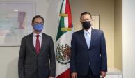 El primer encuentro que tuvo el Gobernador Electo en su gira internacional por Washington D.C. fue con el Embajador de México en Estados Unidos, Esteban Moctezuma.