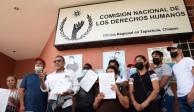 Irineo Mujica y Luis Villagrán interpusieron, ayer, una denuncia ante la CNDH en Chiapas por las agresiones a migrantes.
