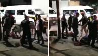 En redes sociales difundieron un video en donde los pasajeros golpean y desnudan a los supuestos ladrones.