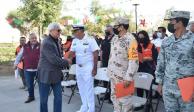 Baja California inicio la semana con el Izamiento de la Bandera y brindaron un reconocimiento al personal de Protección Civil.