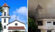 En redes sociales se difundieron videos que muestran cómo la lava del volcán de La Palma derribó la iglesia de Todoque, en las Islas Canarias.