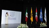 Sandra Cuevas presenta la nueva imagen de la Cuauhtémoc sin colores partidistas
