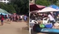 En redes sociales circuló un video en donde se observan las agresiones registradas entre comerciantes y turistas en Caleta, Acapulco.