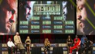 Una imagen de la conferencia de prensa de la pelea de Tyson Futy vs Deontay Wilder