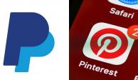 Logotipos de PayPal y Pinterest.
