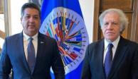 “Este día tuvimos la oportunidad de estar en la OEA con el secretario general Almagro", informó el&nbsp;gobernador de Tamaulipas, Francisco García Cabeza de Vaca.