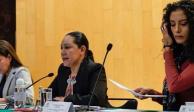 La titular de SEMARNAT, 
María Luisa Albores, durante su comparecencia ante Comisiones de Medio Ambiente y Recursos Naturales y de Cambio Climático y Sustentabilidad de la Cámara de Diputados&nbsp;