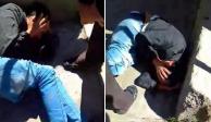 El presunto ladrón fue detenido y golpeado por vecinos de Ecatepec.