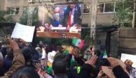 Mexicanos presenciaron el discurso de AMLO afuera de la sede de la ONU en Nueva York.