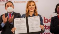 La gobernadora de Baja California, Marina del Pilar Ávila Olmeda, suscribió un acuerdo para ofrecer los primeros servicios dirigidos a jóvenes mexicalenses para el tratamiento de las adicciones.