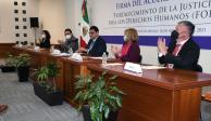 Por el CJF firmaron el acuerdo en materia de derechos humanos Carlos Alpízar y Rebeca Saucedo, mientras que por la delegación alemana lo hizo Marita Brömmelmeier y Lothar Rast