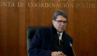 Ricardo Monreal, en conversación con los medios que cubren la fuente informativa del Senado de la República