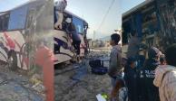 Autobús accidentado en Joquicingo