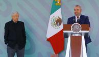 El gobernador Alfredo Ramírez Bedolla en su intervención durante la visita del Presidente AMLO por Michoacán.